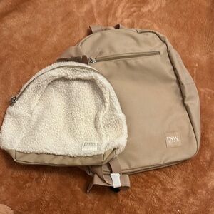 DSW Beige Backpack and Pouch Set
